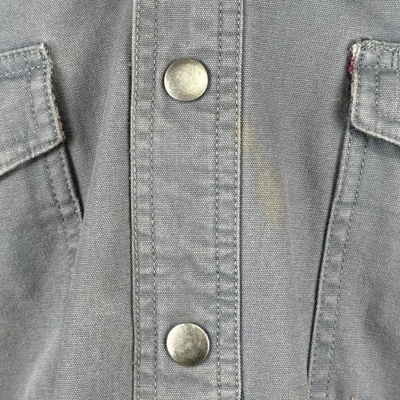 Wrangler Rugged Wear Gray Button-Up Shirt XL 100% Cotton Long Sleeve Mens Casual - Picture 10 of 14